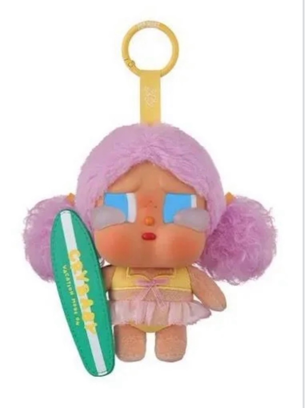 Unopened Pop Mart Crybaby Vacation Mode On “Let’s Surf” Plush charm purple hair